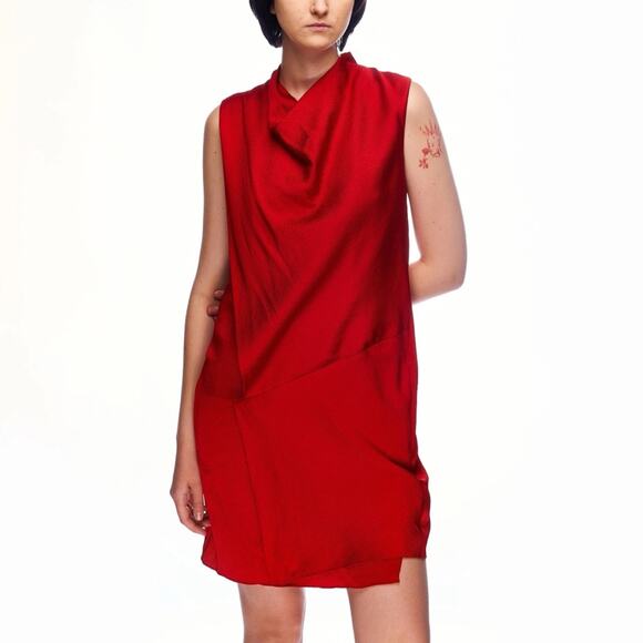 Helmut Lang Silk Drape Mini Dress - Picture 1 of 8